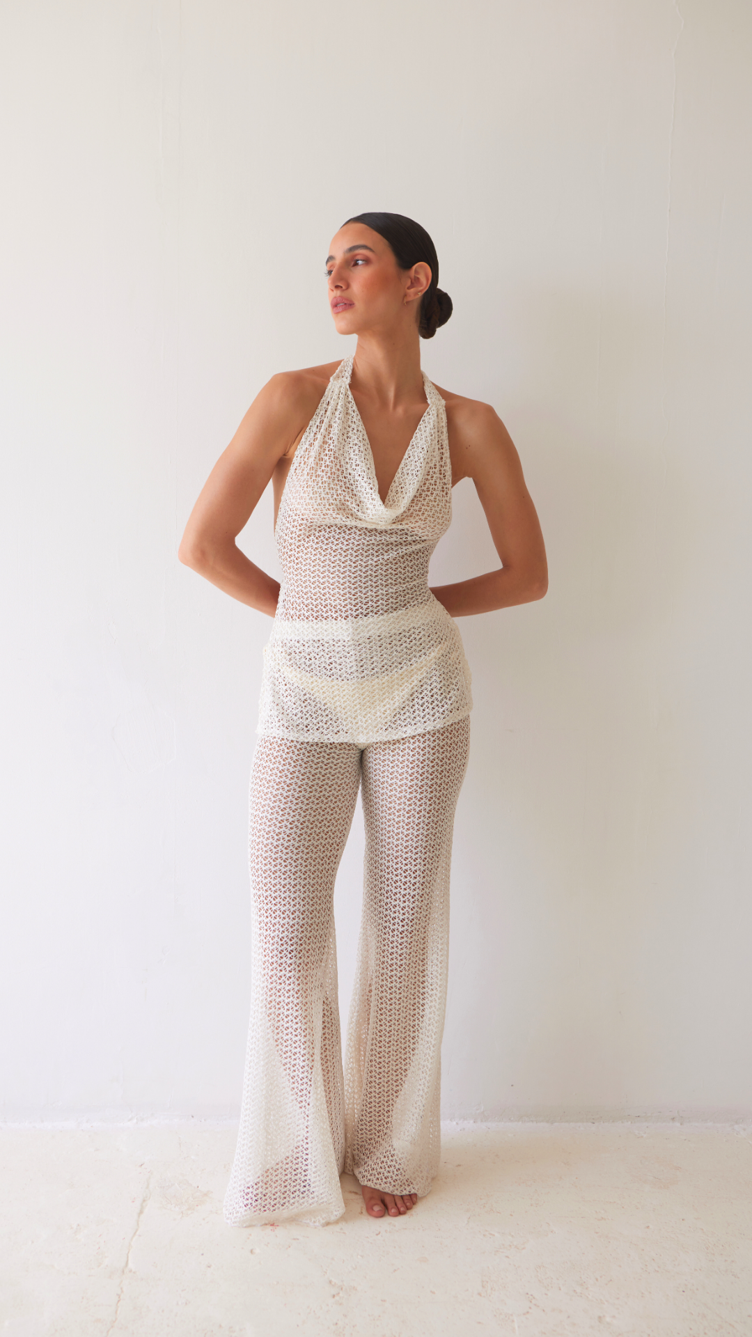 Pantalon cielo marfil