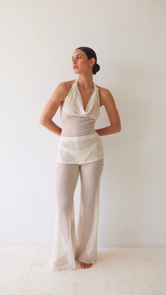 Pantalon cielo marfil
